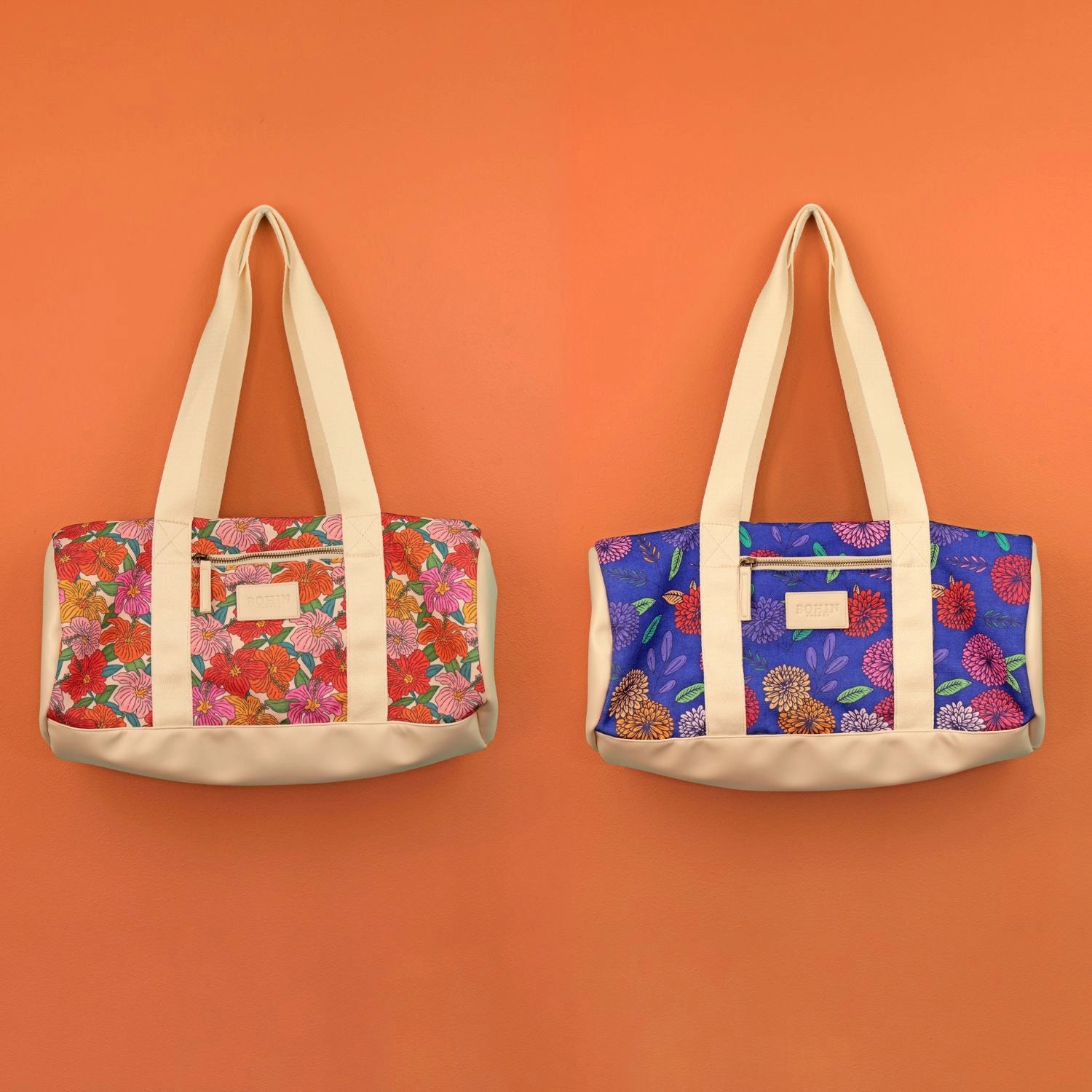 BOHIN - Sac à encours crochet tricot - Collection Blossom  - 45 x 22 cm