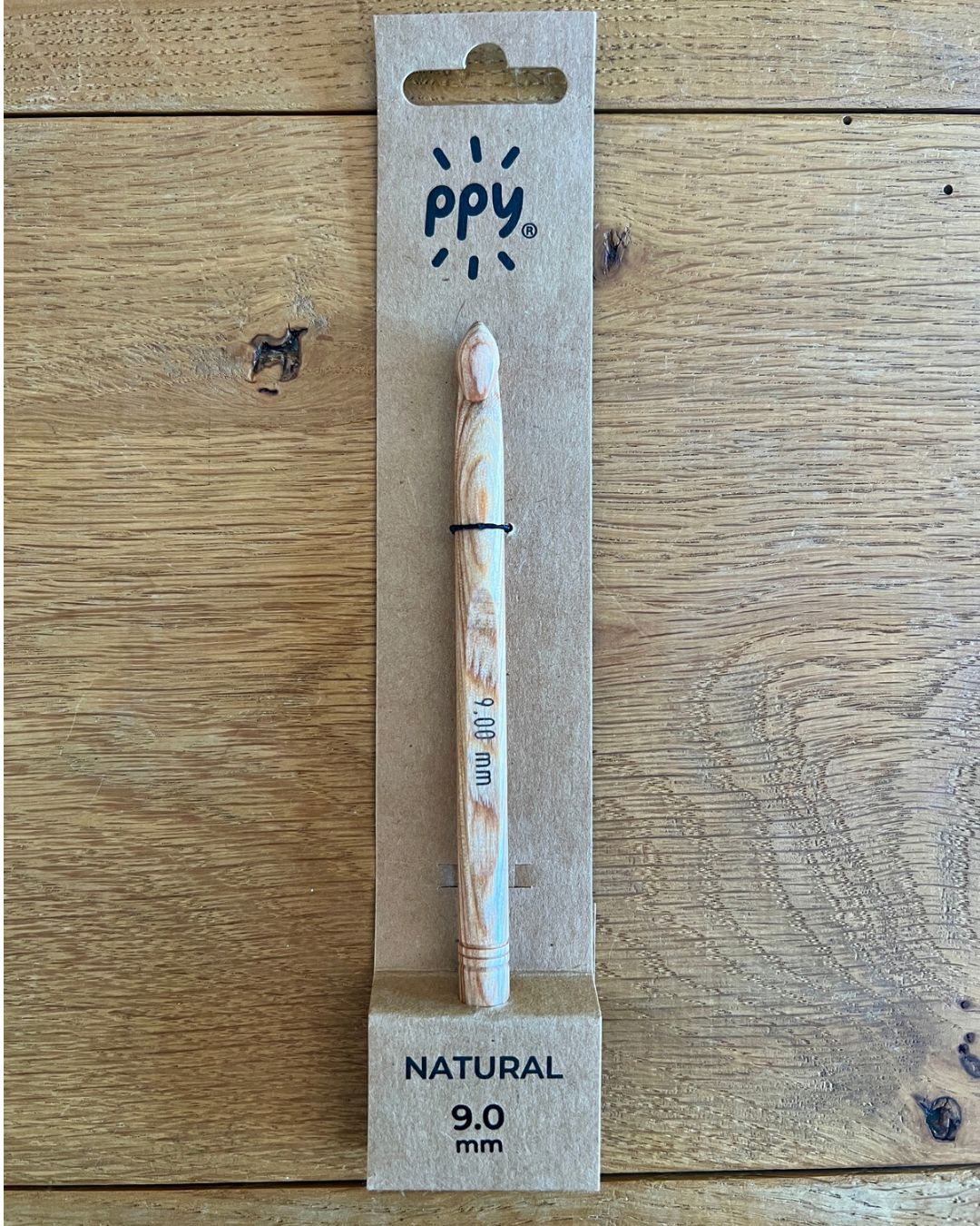 PPY : 1 Crochet bois Natural 9mm