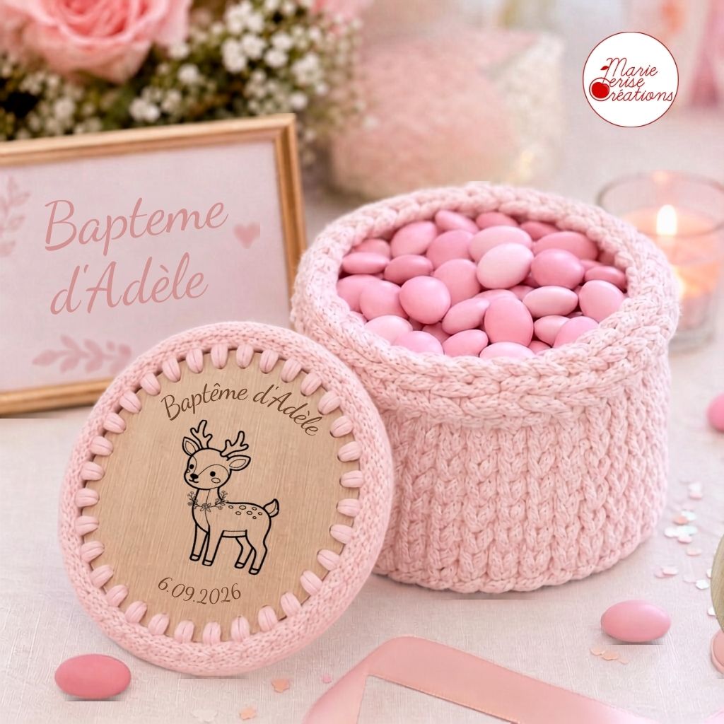 1 Couvercle de Boîte de Cérémonie Personnalisé - Bois Diamètre 15cm 38 trous Epaisseur 5mm - made in France