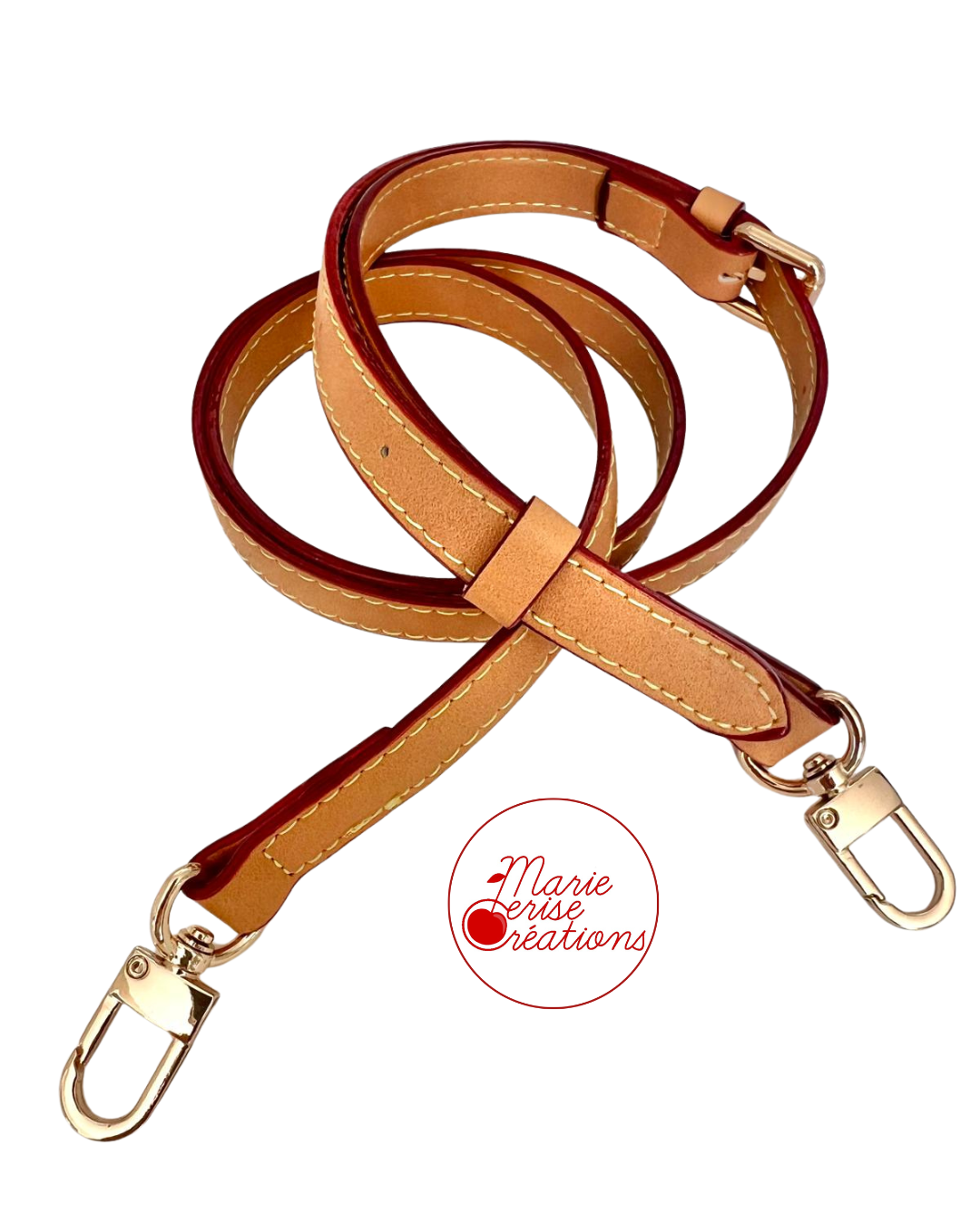 Bandoulière de Sac JOSEPHINE - Réglable en Simili Cuir PU Camel clair