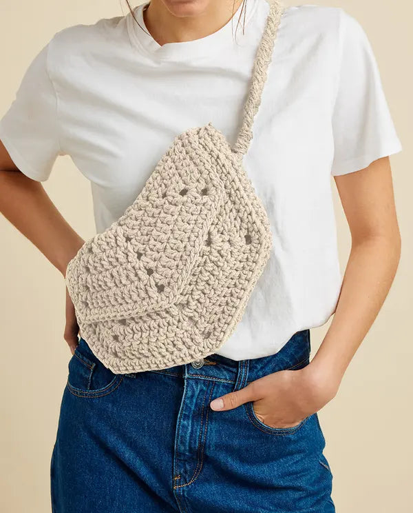 KIT CROCHET HAPPYWOOL : Le Sac ALFIE en Pingo Macramé