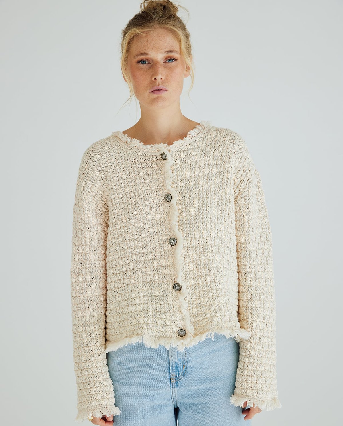 Patron PDF Tricot Phildar : Modèle le gilet NATHALIE en Phil Coton 3 - Niveau Intermédiaire