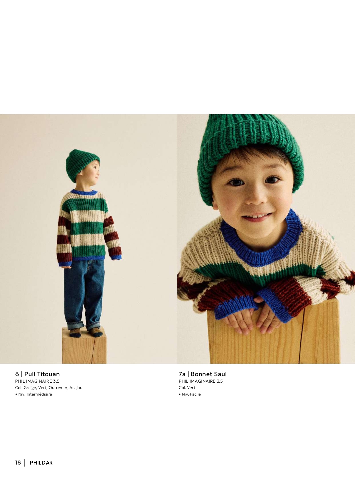 Patron pdf tricot Phildar : Modèle Enfant Le Pull TITOUAN en Phil Imaginaire 3.5 Intermédiaire