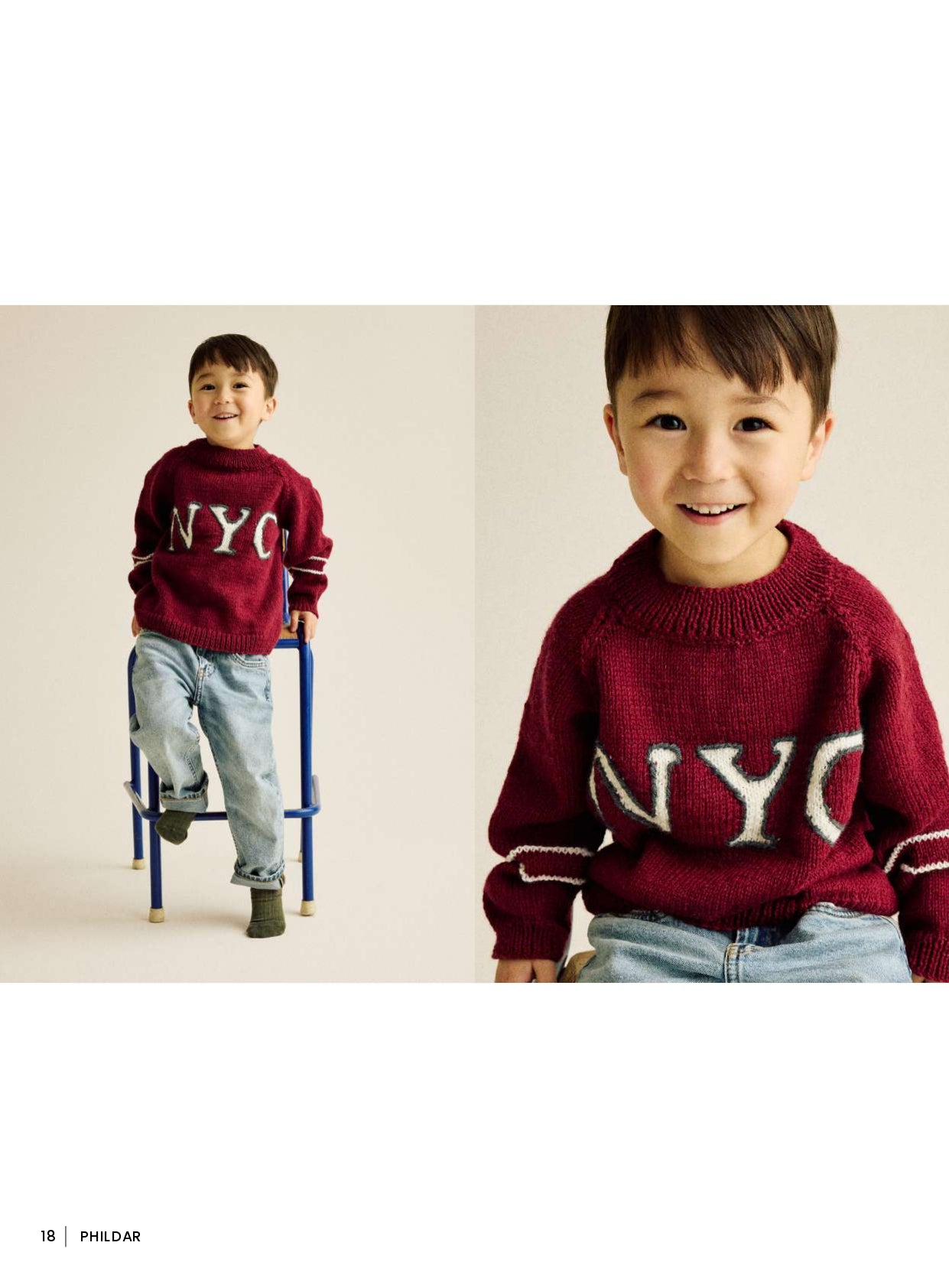 Patron pdf tricot Phildar : Modèle Enfant Le Pull TILIO en Phil Imaginaire 3.5 Intermédiaire