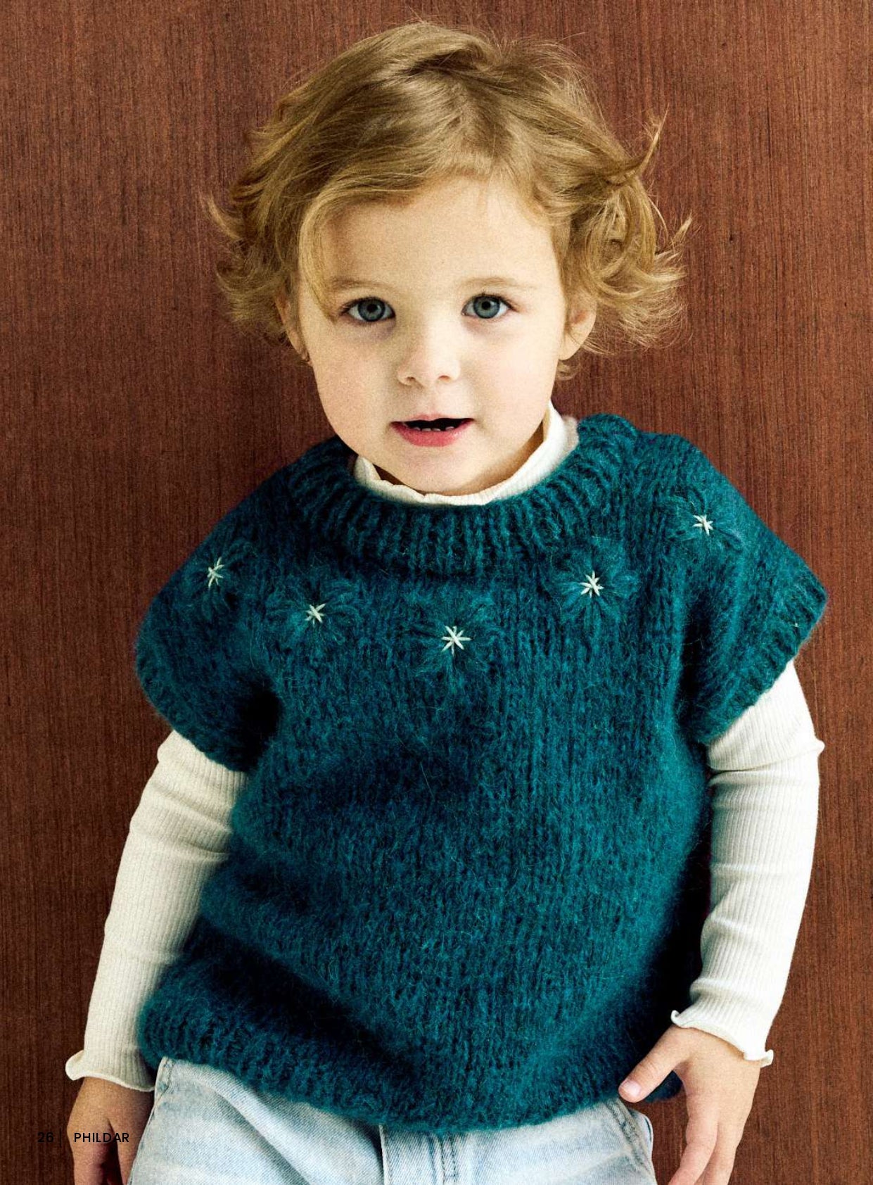Patron pdf tricot Phildar : Modèle Enfant Le Pull SIMONE en Phil Givre Facile