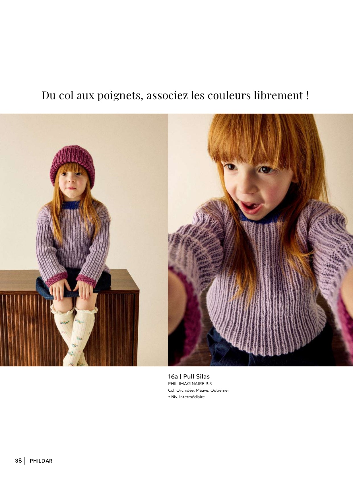Patron pdf tricot Phildar : Modèle Enfant Le Pull SILAS en Phil Imaginaire 3.5 Intermédiaire