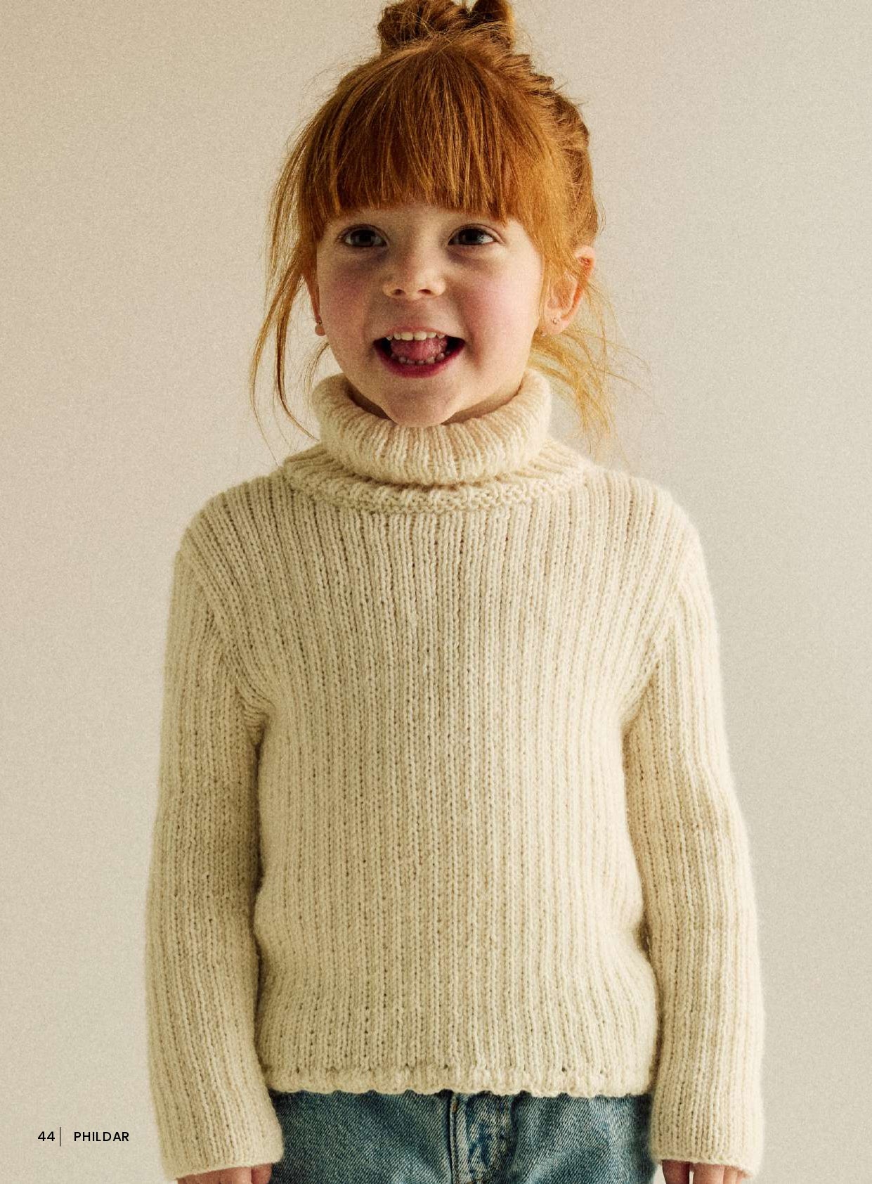 Patron pdf tricot Phildar : Modèle Enfant Le Pull TESSA en Phil Caresse Intermédiaire