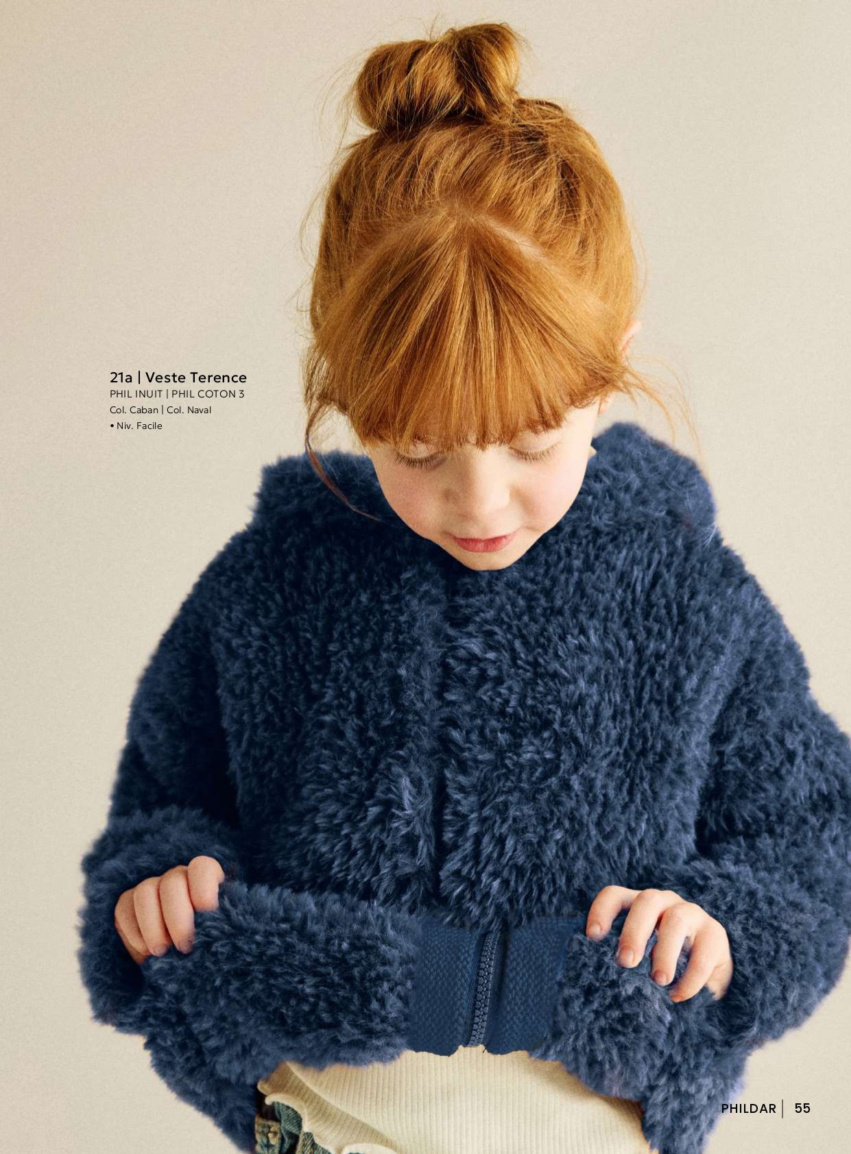 Patron pdf tricot Phildar : Modèle Enfant Le Manteau TERENCE Phil Inuit Facile