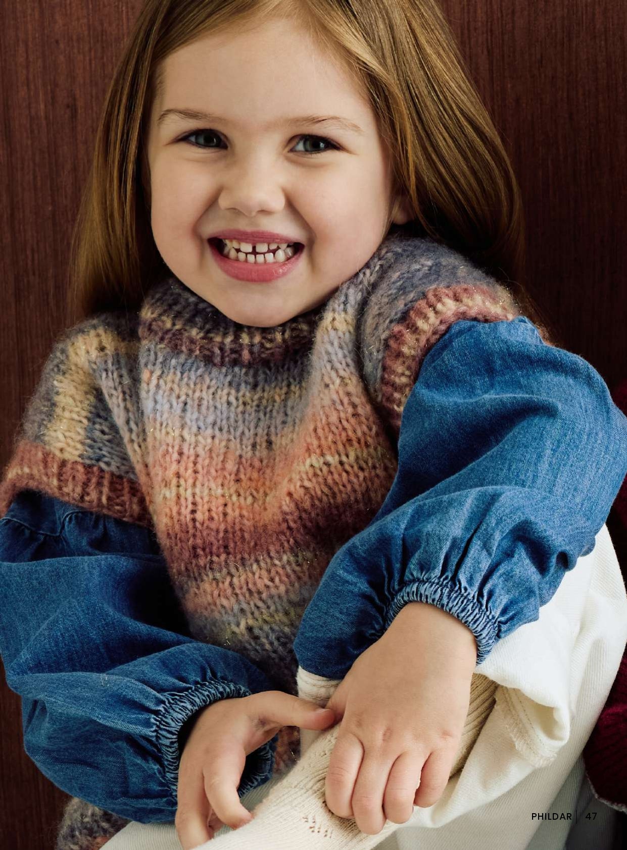 Patron pdf tricot Phildar : Modèle Enfant Le Pull SIMONE en Phil Givre Facile