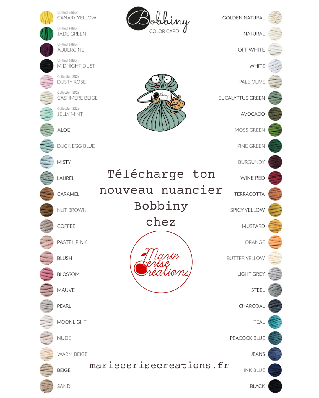 Bobbiny : Nuancier PDF Gratuit  à télécharger