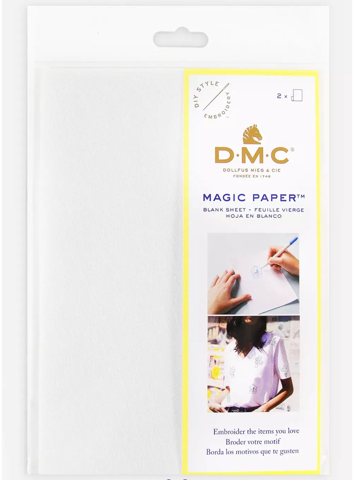 D.M.C - pack de 2 feuilles vierges A5 feuille magique - magic paper