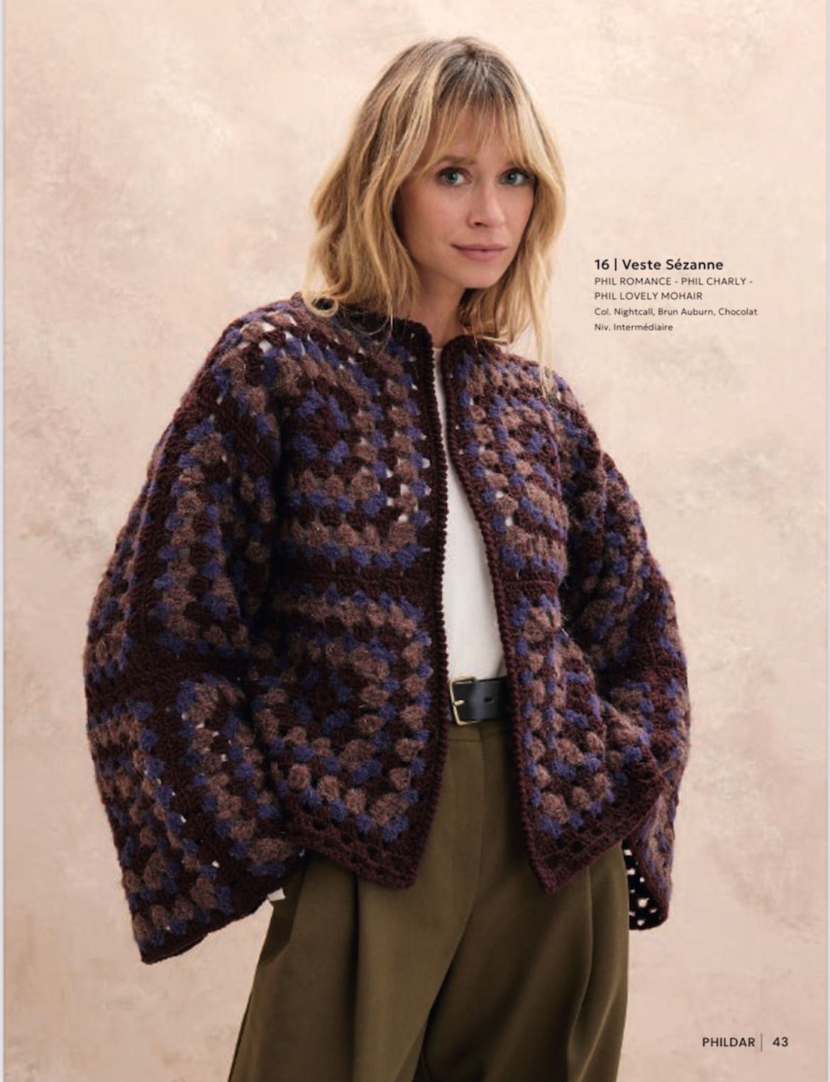 Kit Crochet Phildar : Le Veste Grannys Sézanne - Niveau Intermédiaire