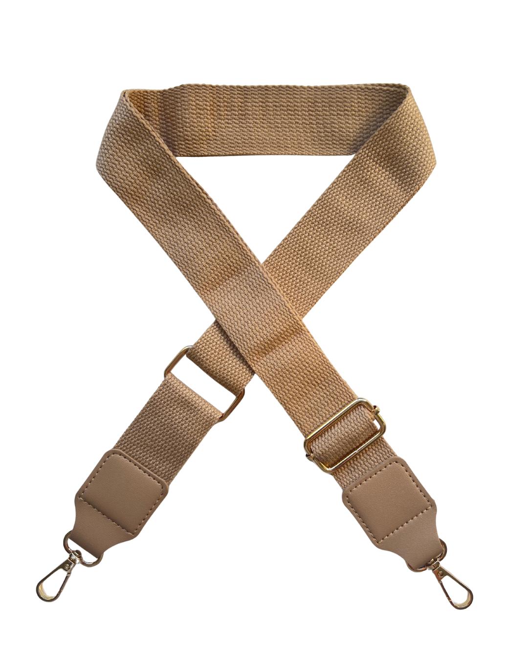 Bandoulière de Sac ALICE - Coton Tissée et Simili Cuir Camel