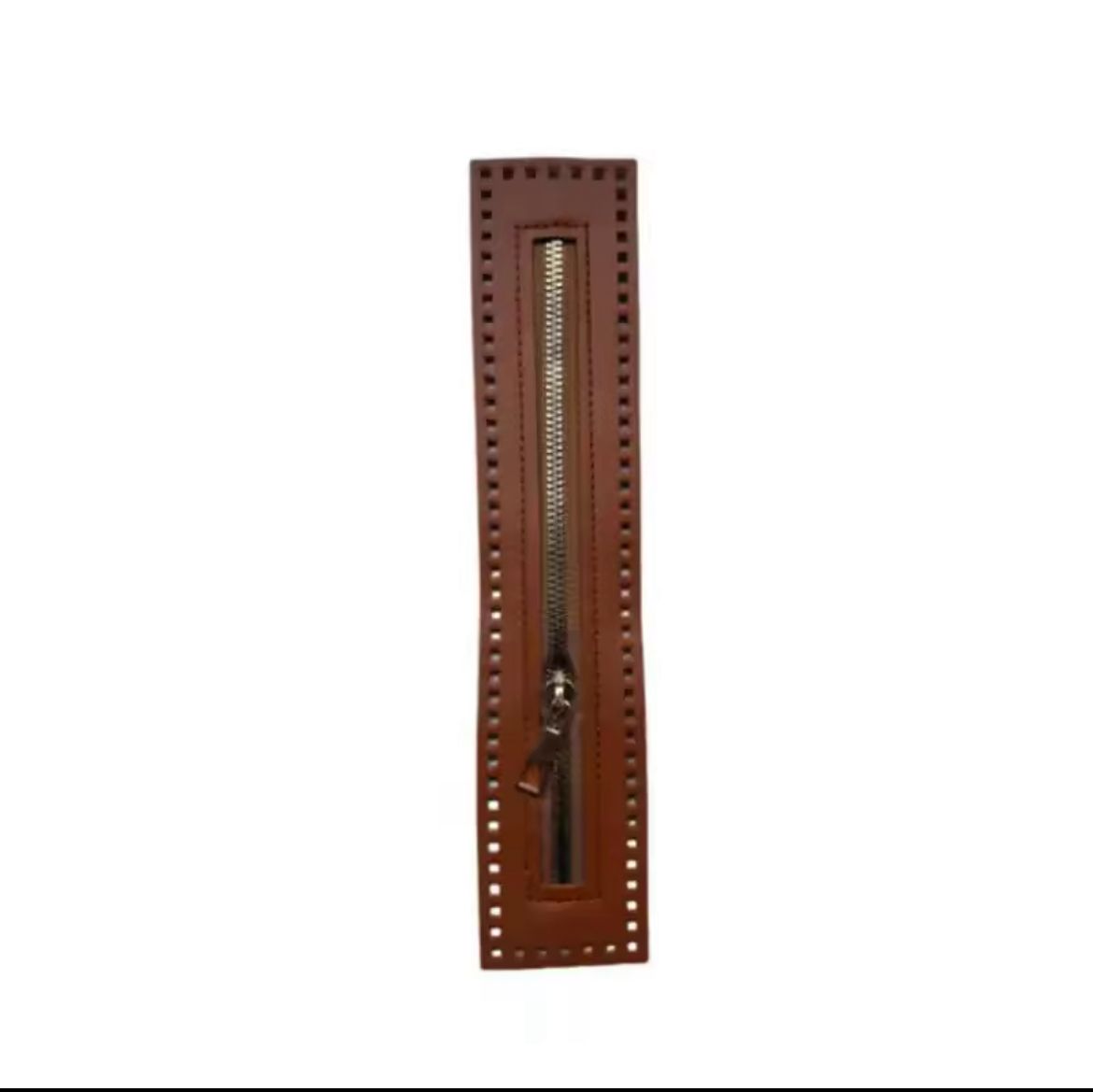 Fermeture éclair percée simili cuir chocolat 22cm sac et trousses crochet
