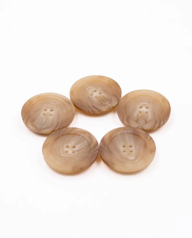 MERCERIE PPY - Lot de 5 boutons imitation corne à coudre marron
