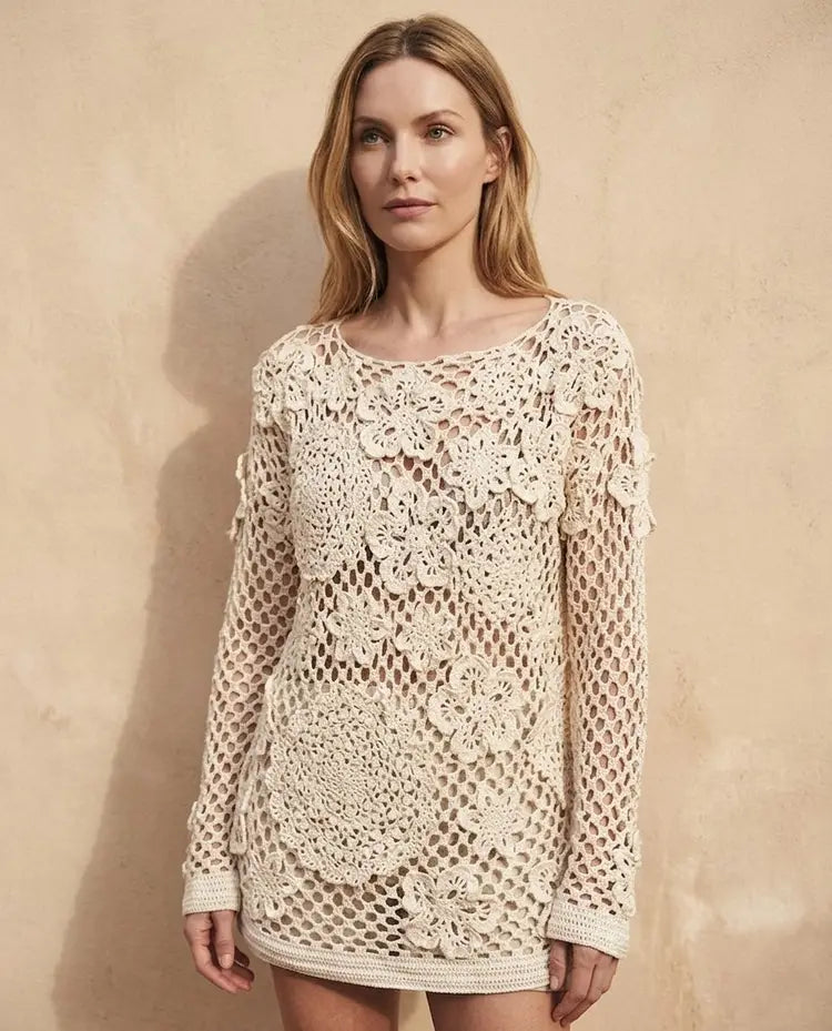 Patron PDF Crochet Phildar : modèle femme PULL ELINOR - Intermédiaire