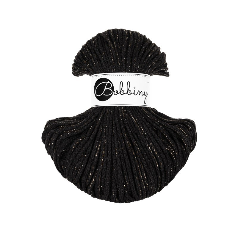 BOBBINY - COTON TRESSÉ JUNIOR 3MM (EDITION LIMITEE) - GOLDEN BLACK