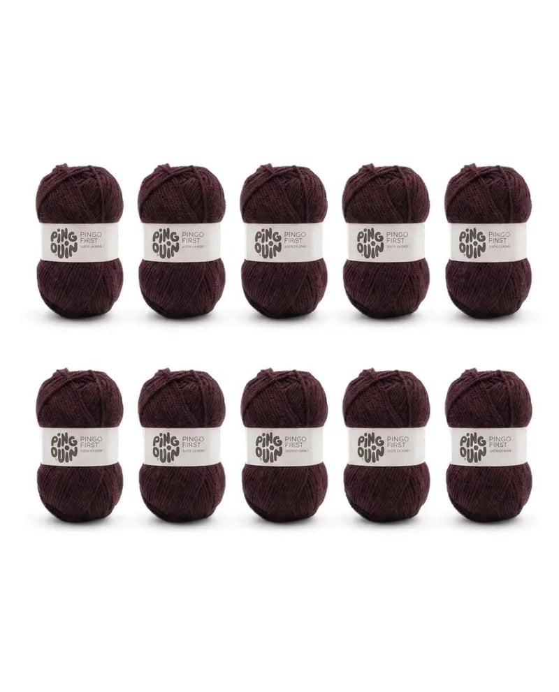 PINGOUIN - LOT DE 10 PINGO FIRST - GRENAT FONCE