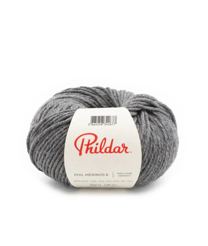 PHILDAR - PHIL MERINOS 6 - Gris Chiné Moyen