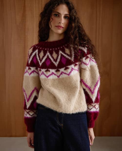 Patron PDF Tricot Phildar : modèle femme PULL DANAE - EXPERT