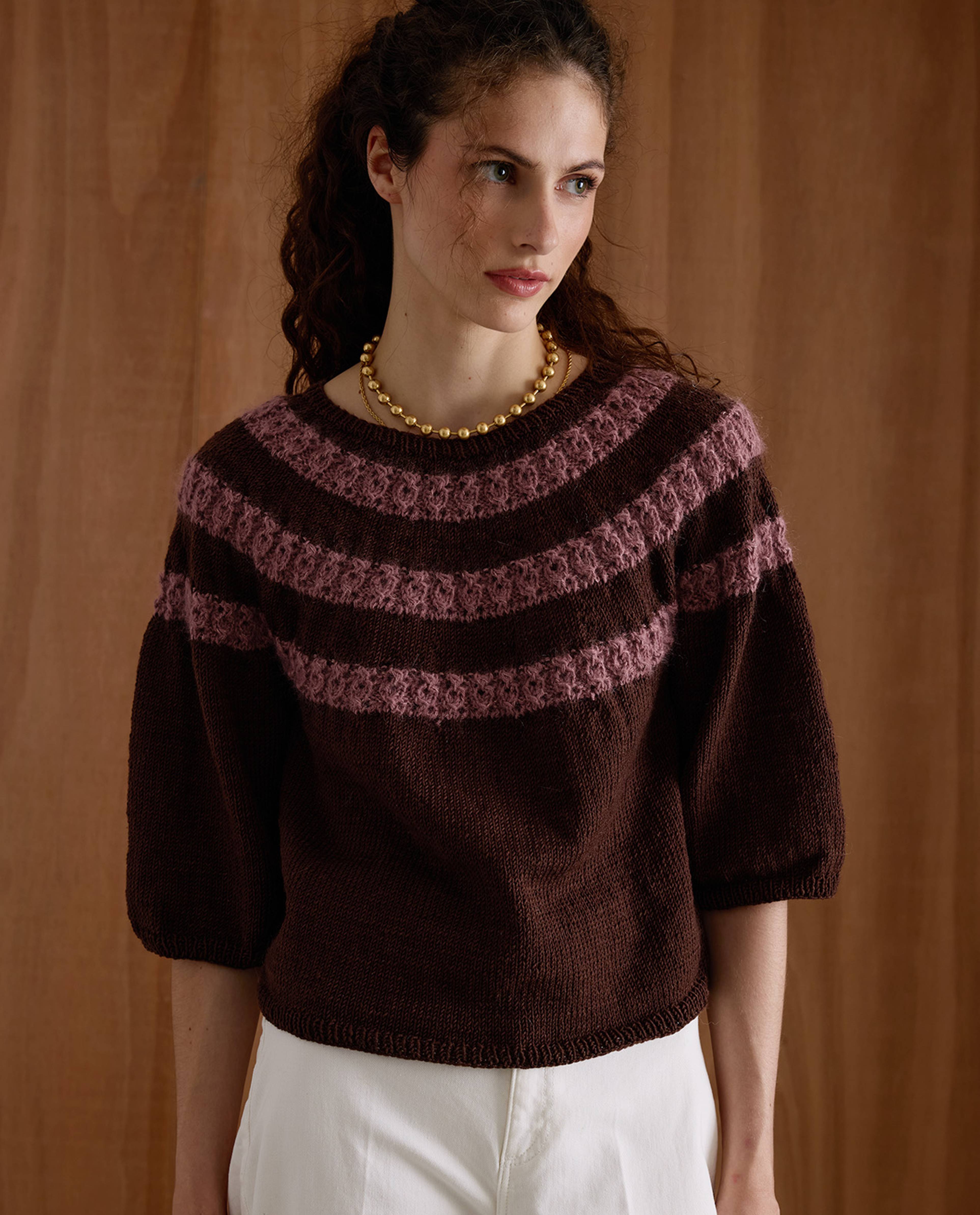 Patron PDF Tricot Phildar : modèle femme PULL RENATA - EXPERT