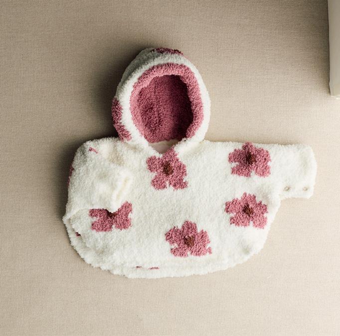 Patron pdf tricot Phildar : Modèle Layette Bébé Le poncho OLI en Phil douce - Intermédiaire
