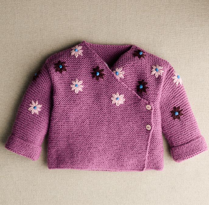 Patron pdf tricot Phildar : Modèle Layette Bébé La brassière CHARLINE Phil Caresse Intermédiaire