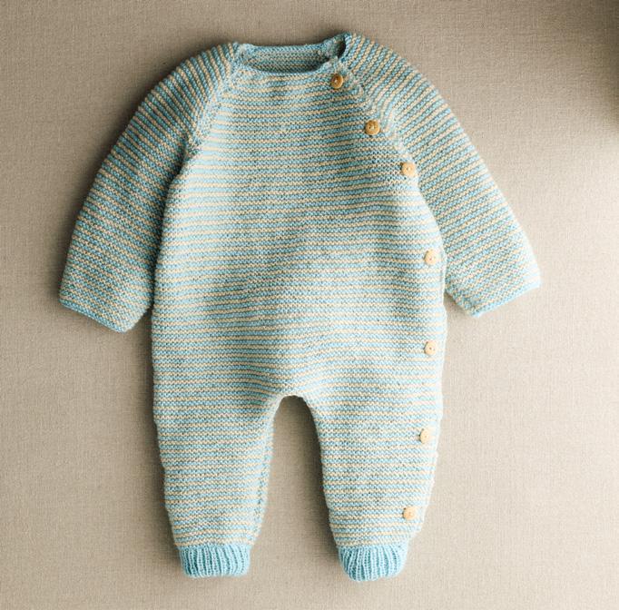 Patron pdf tricot Phildar : Modèle Layette Bébé Combinaison LORI Phil Super baby Intermédiaire