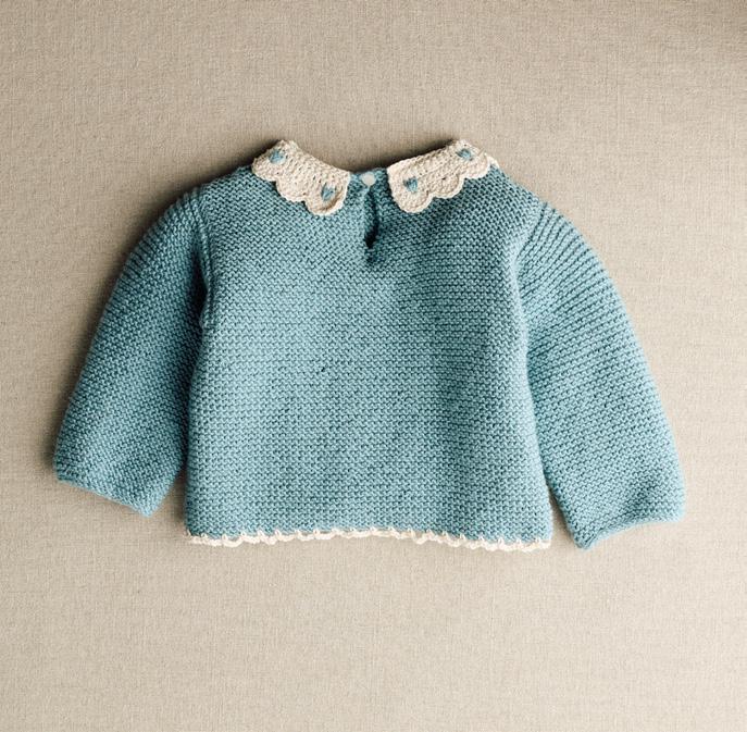 Patron pdf tricot Phildar : Modèle Layette Bébé Le Pull VIOLETTE en Phil Mérinos 3.5 Intermédiaire