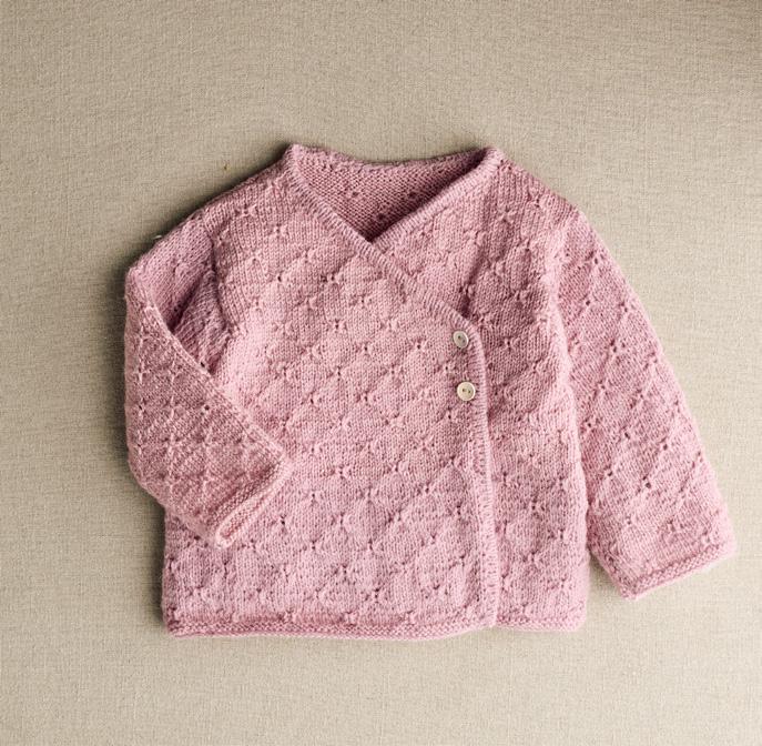Patron pdf tricot Phildar : Modèle Layette Bébé brassière OPAL Phil Super baby Intermédiaire