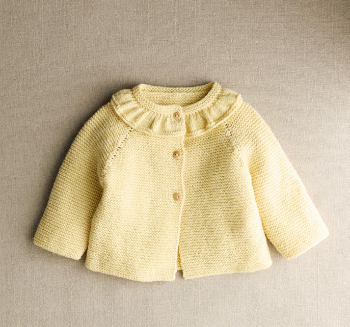Patron pdf tricot Phildar : Modèle Layette Bébé gilet UMA Phil Lambswool - Intermédiaire