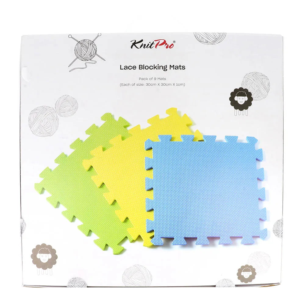 KNITPRO - Tapis de blocage pour granny squares - 30x30x1cm - 9 pièces