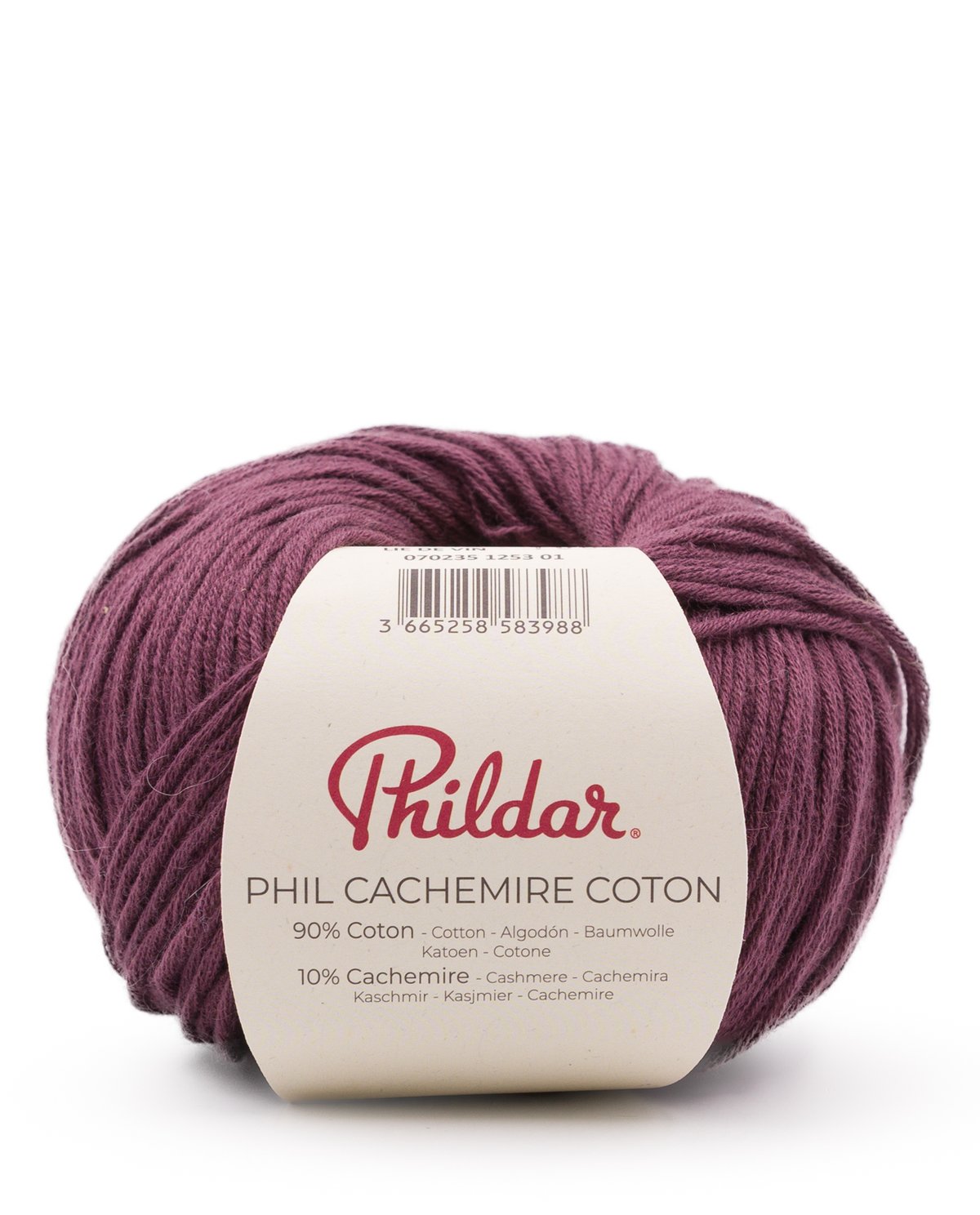 PHILDAR - PHIL CACHEMIRE COTON : Lie de Vin