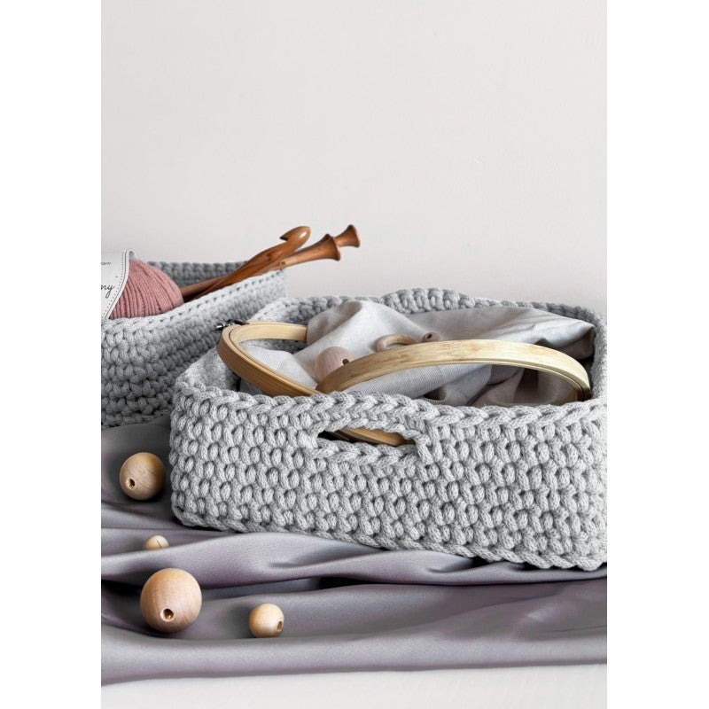 Kit Crochet Bobbiny : le panier carré OLIVIA en Bobbiny Classic 4mm - Facile
