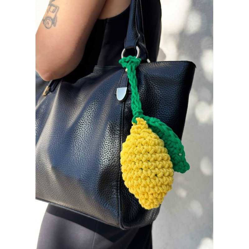 Kit Crochet Bobbiny : le charms porte clé CITRON en junior 3mm