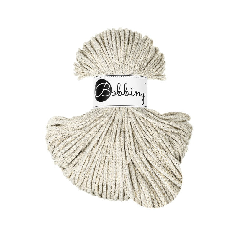 BOBBINY - COTON TRESSÉ JUNIOR 3MM - SHINY CASHMERE BEIGE Edition Limitée AH26