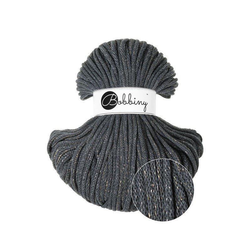 BOBBINY - COTON TRESSÉ PREMIUM 5MM (100M) - SHINY CHARCOAL (Editon Limitée)