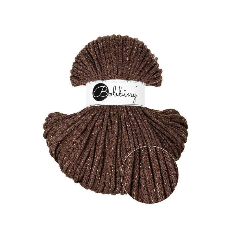 BOBBINY - COTON TRESSÉ PREMIUM 5MM (100M) - SHINY CHOCOLATE BROWN Edition Limitée AH26
