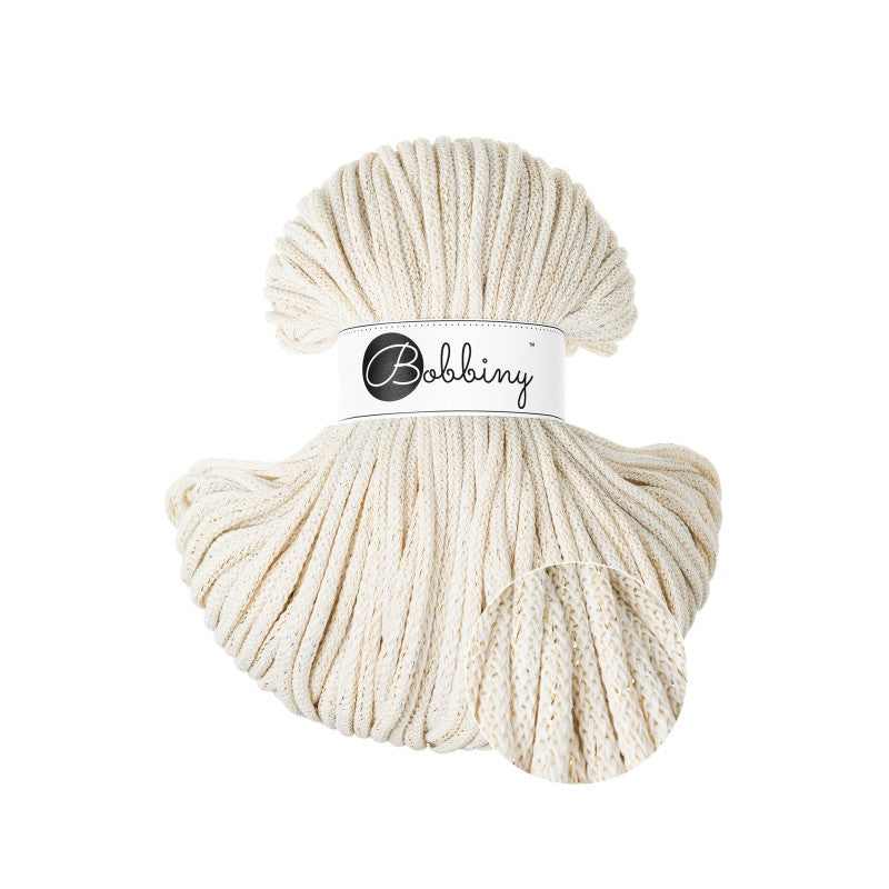 BOBBINY - COTON TRESSÉ PREMIUM 5MM (100M) - SHINY NATURAL (Editon Limitée)