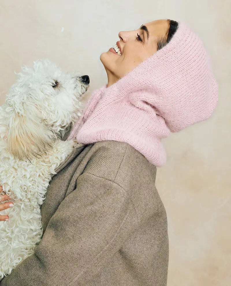 Patron PDF Tricot Phildar : Modèle femme cagoule TELMA en phil angora