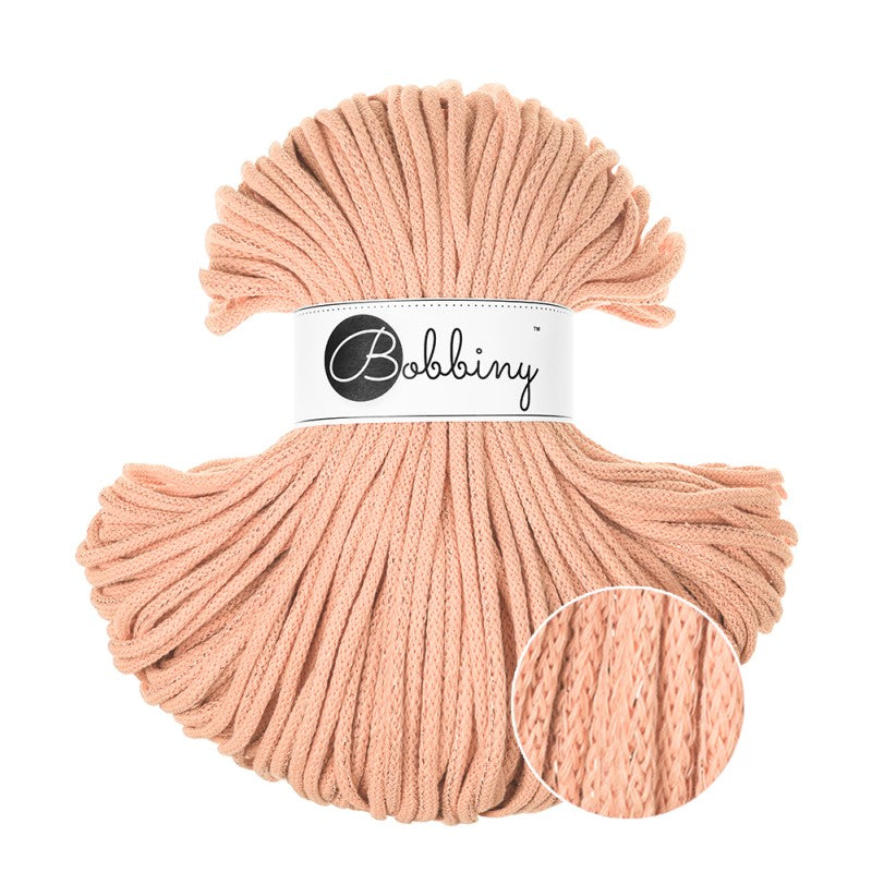 BOBBINY - COTON TRESSÉ PREMIUM 5MM (100M) - UNICOLOR PEACH FUZZ (EDITION LIMITEE)